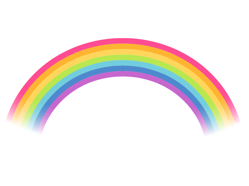 明るいカラー虹のイラスト無料素材