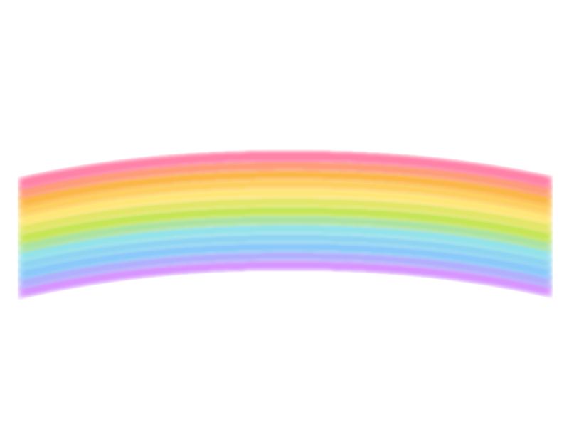 淡い色をグラデーションにした虹のイラスト。