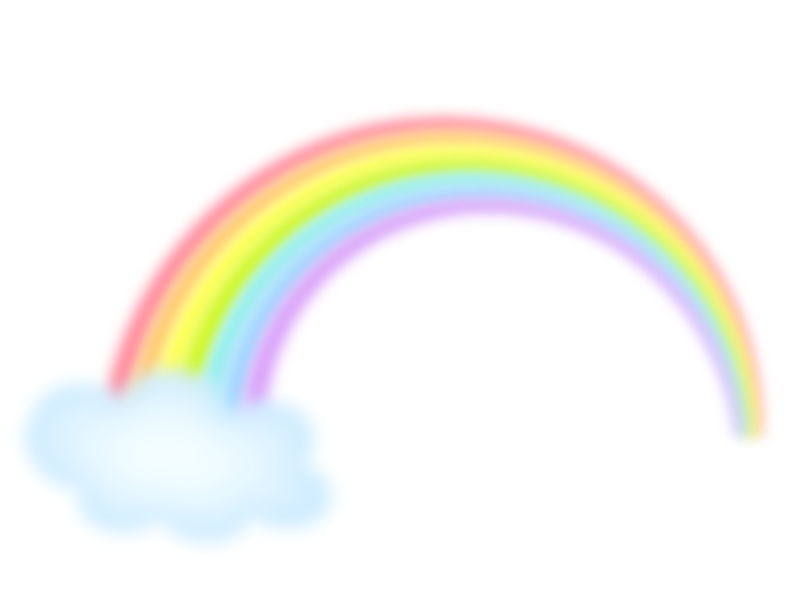 遠近感のある淡い虹と雲 ぱすてる Kidsイラスト素材